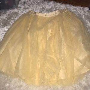 Yellow Midi Ballerina Style Skirt